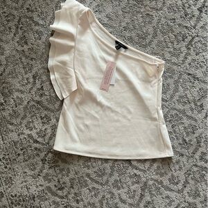 BNWT banana republic one shoulder ivory/white top with ruffle.
